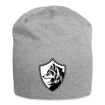 Wolf Wappen Silhouette - Jersey-Beanie - Grau meliert - Vorne