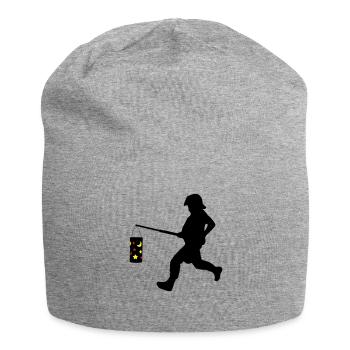 Policier avec lanterne - Riotcop Banksy Style Vecteur - Bonnet en jersey - gris chiné - Devant