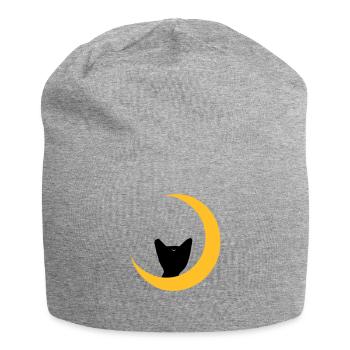 chat de lune - Bonnet en jersey - gris chiné - Devant