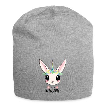 Unicorn Einhorn Pferd Süss Hase - Jersey-Beanie - Grau meliert - Vorne