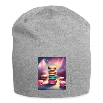 Funny and colorful macarons - Jersey Beanie - heather grey - Front