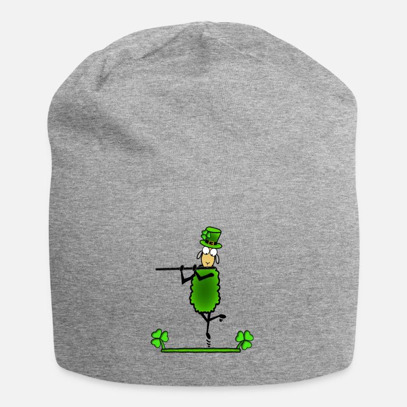 Schaf joue de la flûte - Bonnet en jersey - gris chiné