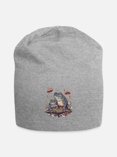 Kröten-liebhaber-paar - Jersey-Beanie - Grau meliert