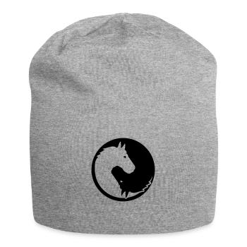 Pferd - Jersey-Beanie - Grau meliert - Vorne