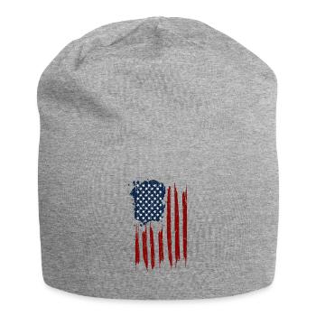 Drapeau américain - drapeau américain - Bonnet en jersey - gris chiné - Devant