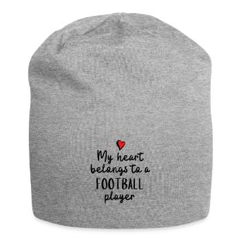 Mon cœur appartient à un joueur de football. - Bonnet en jersey - gris chiné - Devant