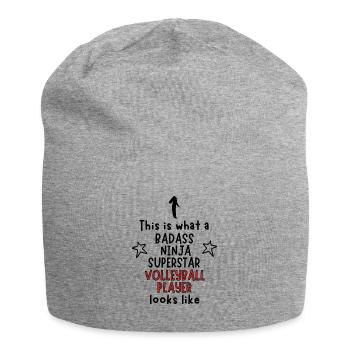 Badass, Ninja, Superstar, Volleyballspieler - Jersey-Beanie - Grau meliert - Vorne