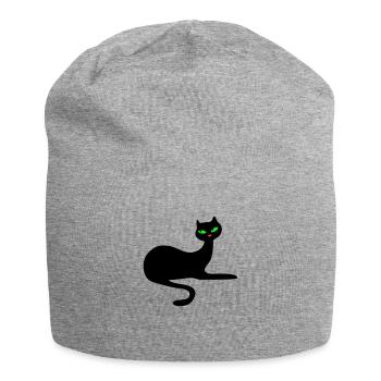 Retro chat noir élégance par Patjila - Bonnet en jersey - gris chiné - Devant