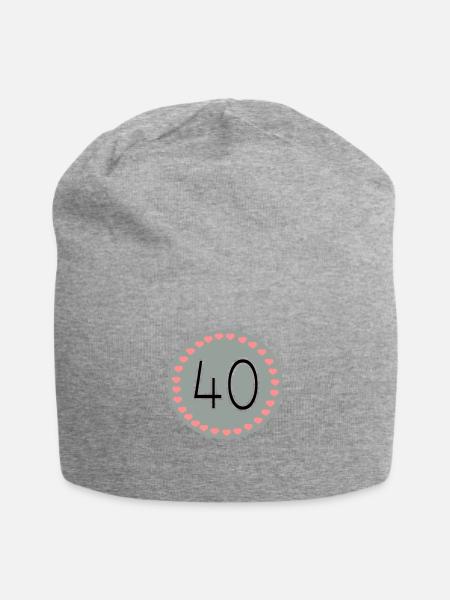 40. Geburtstag - Jersey-Beanie - Grau meliert