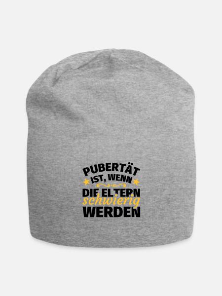 Pubertät lustige Sprüche - Jersey-Beanie - Grau meliert