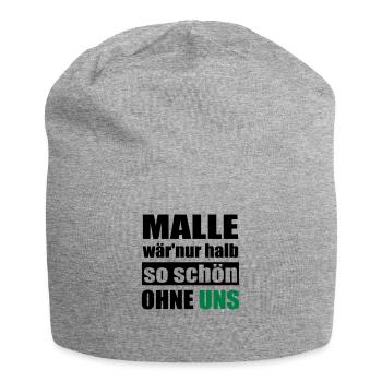 Malle Mallorca lustiger Gruppen Spruch - Jersey-Beanie - Grau meliert - Vorne