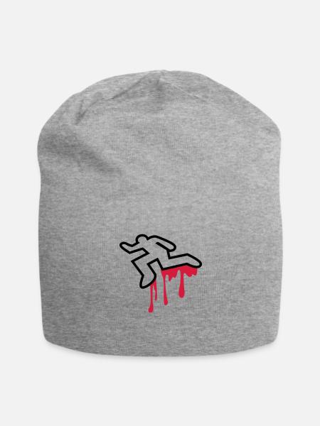 Mord Mord Leichenbeschauer Leiche umreißen - Jersey-Beanie - Grau meliert