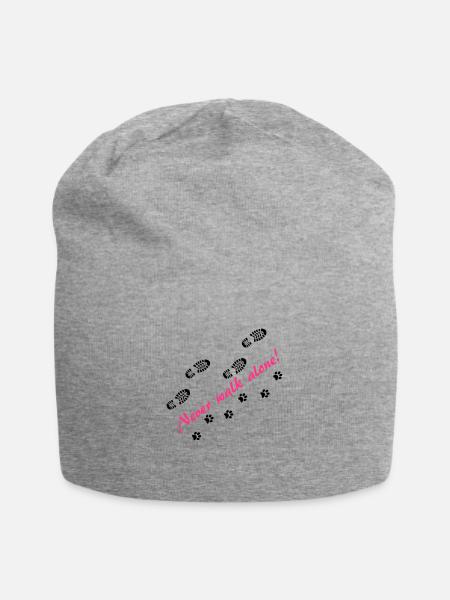 Never walk alone - Jersey-Beanie - Grau meliert