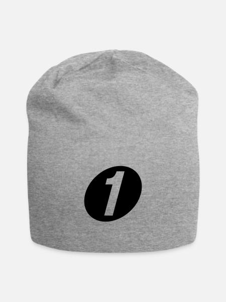 Nummer eins - Jersey-Beanie - Grau meliert