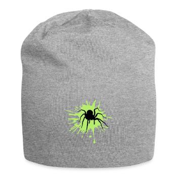 spinne vogelspinne klecks graffiti tropfen farbe b - Jersey-Beanie - Grau meliert - Vorne
