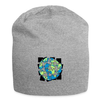 Pièces de puzzle de la terre pièce de puzzle construire spi - Bonnet en jersey - gris chiné - Devant
