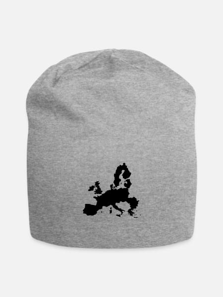 Karte von Europa Europa Europa - Jersey-Beanie - Grau meliert