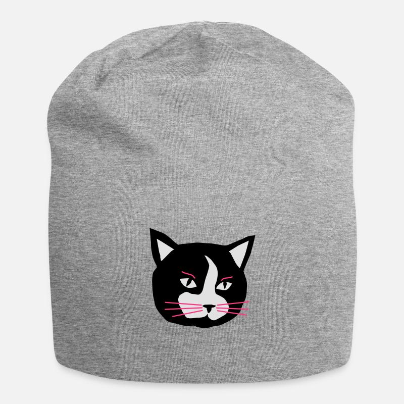 Cat - Jersey-Beanie - Grau meliert