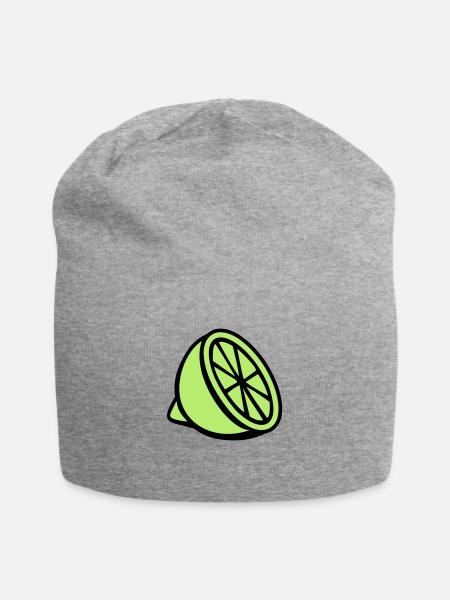 Limette - Jersey-Beanie - Grau meliert