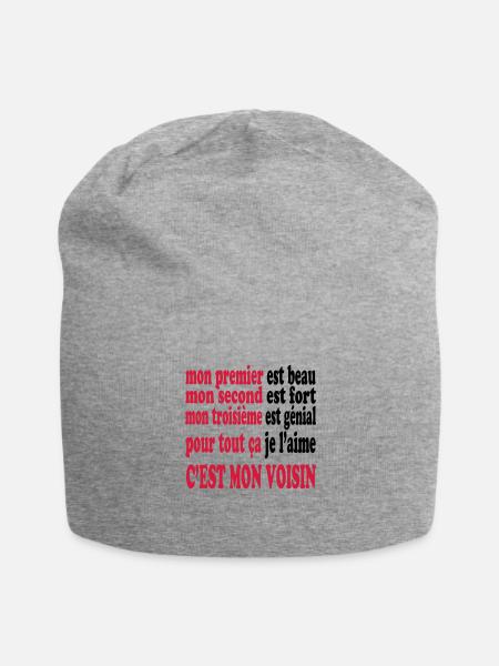 Mon voisin est beau - Bonnet en jersey - gris chiné
