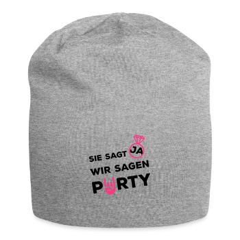 sie sagt ja wir party ring - Jersey-Beanie - Grau meliert - Vorne