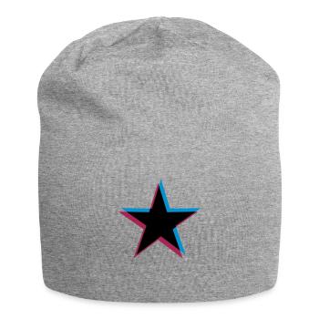 Star 3D effect - Jersey Beanie - heather grey - Front
