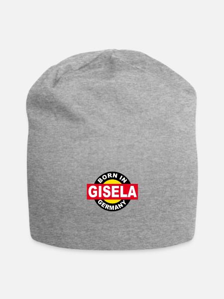 Born in Germany, Gisela, Geboren in Deutschland - Jersey-Beanie - Grau meliert