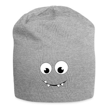 lovely monster face mask 10x10cm v1 - Bonnet en jersey - gris chiné - Devant