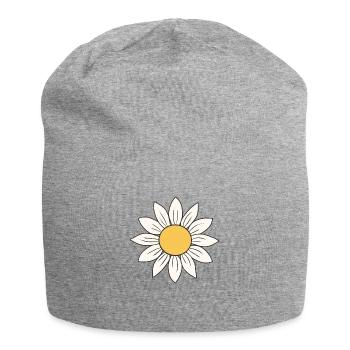 Marguerites - Bonnet en jersey - gris chiné - Devant