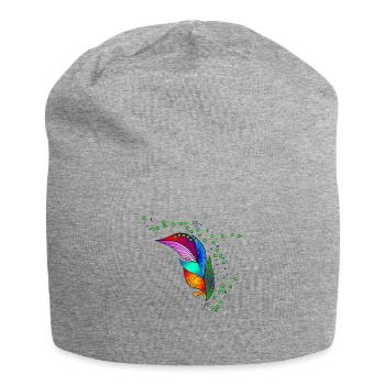 Feder - Jersey-Beanie - Grau meliert - Vorne