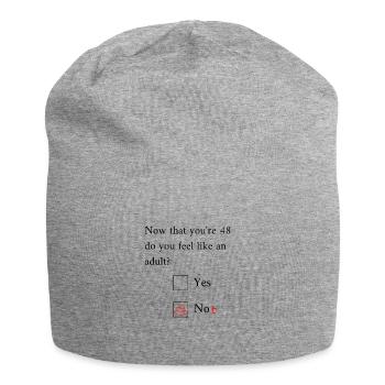 Funny 48th Birthday Birthday Celebrant Happy Bday - Jersey Beanie - heather grey - Front