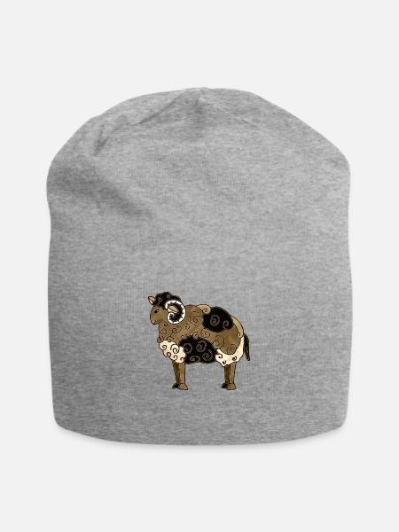 Widder - Jersey-Beanie - Grau meliert