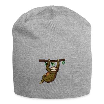 Faultier Verpixelt Pixel Faultier Faulenzer - Jersey-Beanie - Grau meliert - Vorne