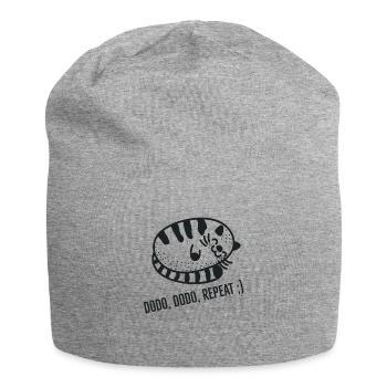 Dodo dodo repeat, gros chat endormi! - Bonnet en jersey - gris chiné - Devant