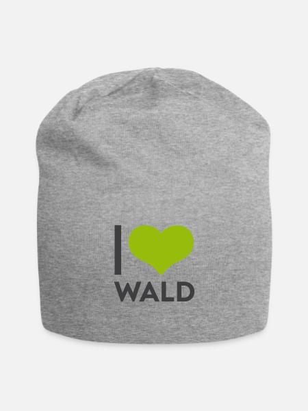 I love Wald - Jersey-Beanie - Grau meliert