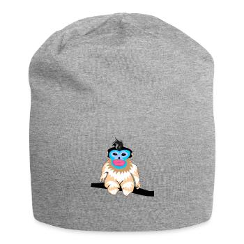 Stumpfnasenaffe - Jersey-Beanie - Grau meliert - Vorne