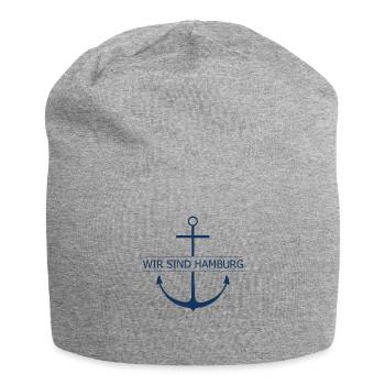 WIR SIND HAMBURG, marine - Jersey-Beanie - Grau meliert - Vorne