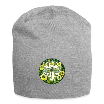 Libellule verte - Bonnet en jersey - gris chiné - Devant