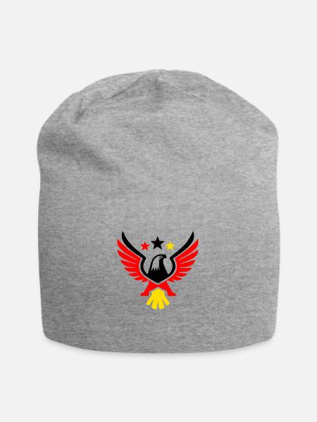 Bundesadler Dreifarbig Deutschland Wappen Vektor - Jersey-Beanie - Grau meliert