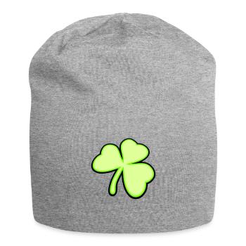trèfle trois feuilles porte-bonheur symbole vert plante - Bonnet en jersey - gris chiné - Devant