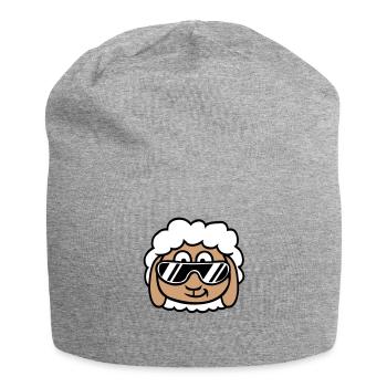 Schaf Sonnenbrille Party Schäfchen Lamm Cool Kopf - Jersey-Beanie - Grau meliert - Vorne