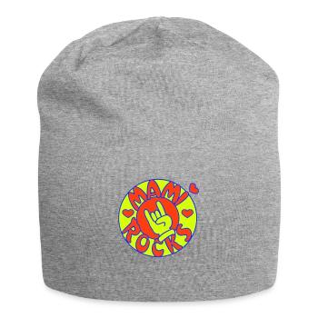 mami rocks (cercle, 3c) - Bonnet en jersey - gris chiné - Devant