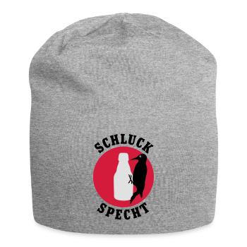 Schluckspecht | Bier | Specht | Vogel - Bonnet en jersey - gris chiné - Devant