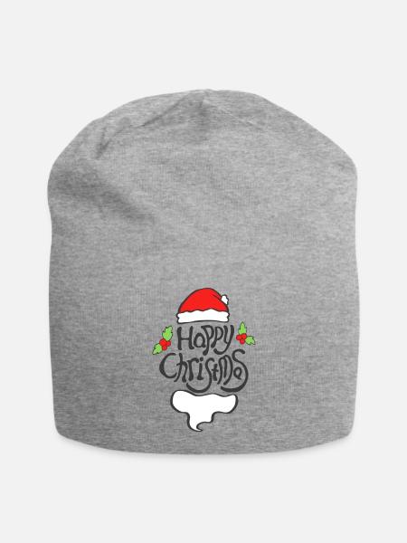 line-happychristmas typografie - Jersey-Beanie - Grau meliert