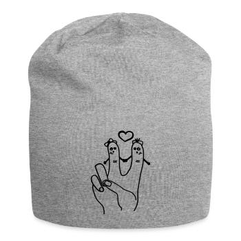 Peace - Jersey-Beanie - Grau meliert - Vorne