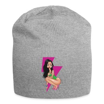 Pink Lightning Pin-up - Jersey-Beanie - Grau meliert - Vorne