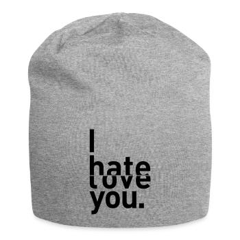 i hate love you I hate you love - Jersey Beanie - heather grey - Front