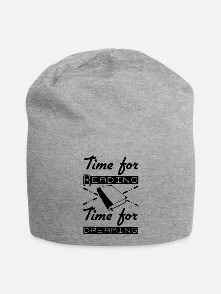 Time for Reading & Dreaming - Jersey Beanie - heather grey
