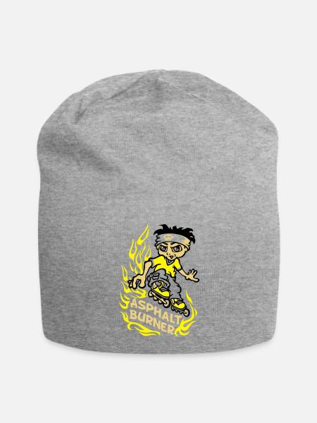 Garçon et rollers en ligne - Bonnet en jersey - gris chiné