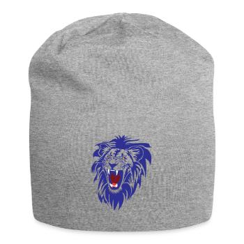 Roaring lion (cut-out) in Blue - Jersey Beanie - heather grey - Front